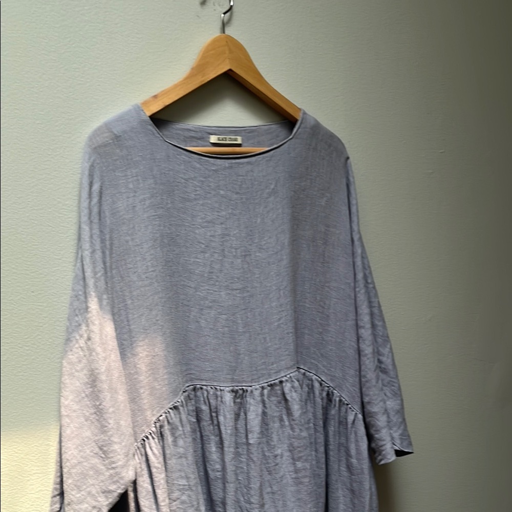 Black Crane Linen Tradi Dress
